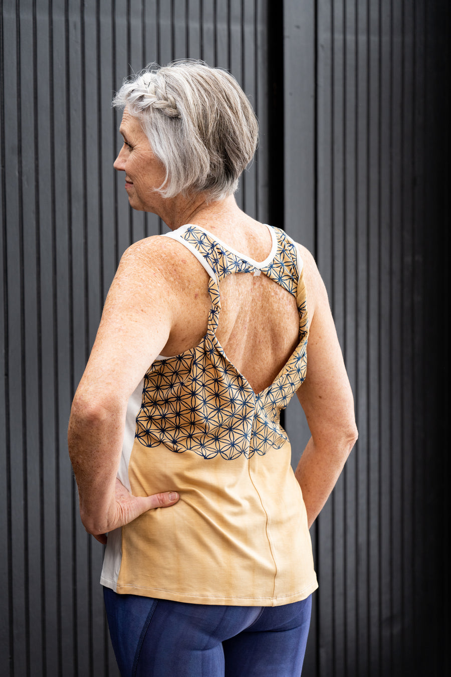 Crescendo Tank in Natural & Flax