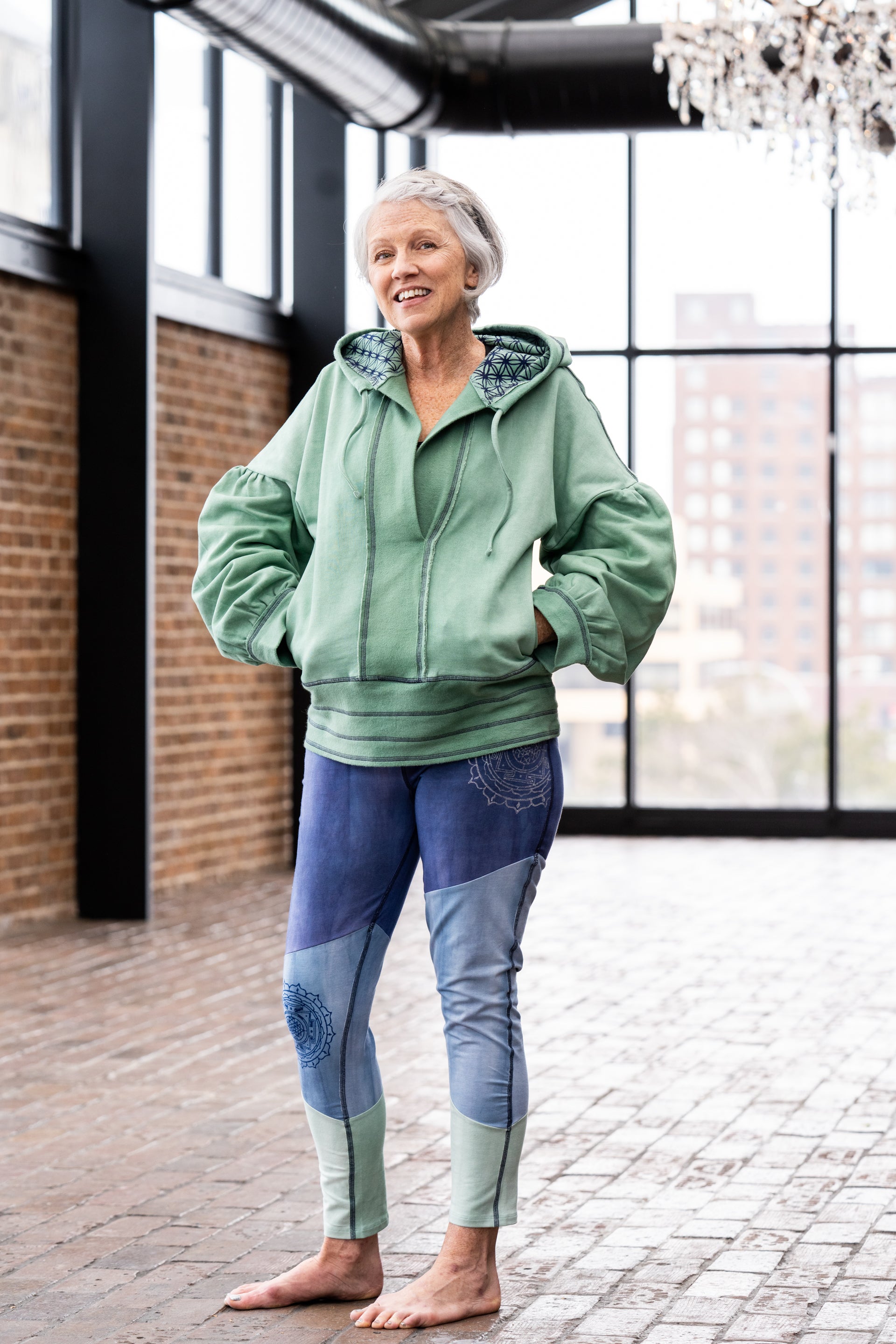 Harmony legging in Indigo, Breeze & Sage